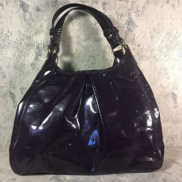 Purple Patent Leather Coach Maggie Bag - Picture 1 of 16